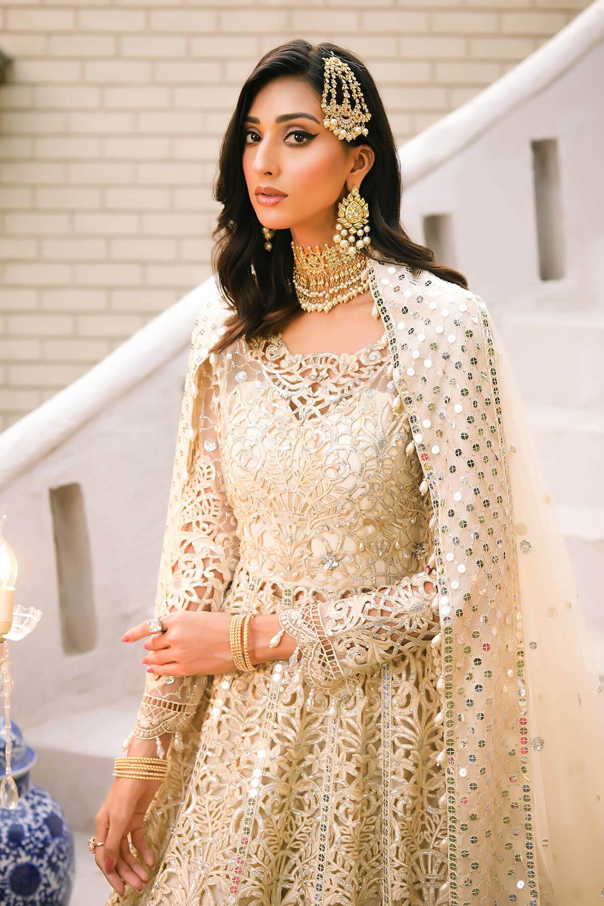 Raeesa Premium | Wajadan Wedding Formals |  WD-1 Pearl White - Pakistani Designer Dress - by Raeesa Premium | Type: Bridal - 100% Original at Saira Sultan