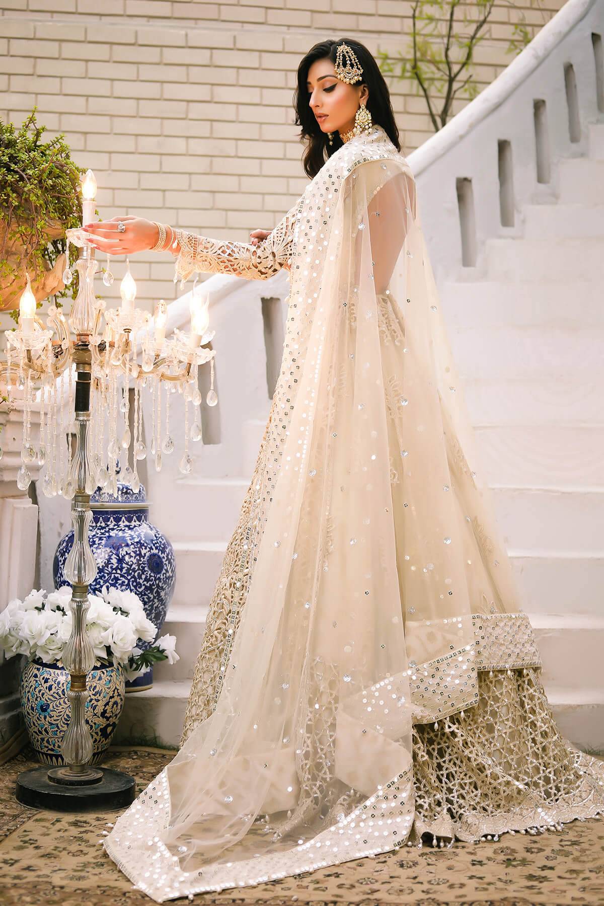Raeesa Premium | Wajadan Wedding Formals |  WD-1 Pearl White - Pakistani Designer Dress - by Raeesa Premium | Type: Bridal - 100% Original at Saira Sultan