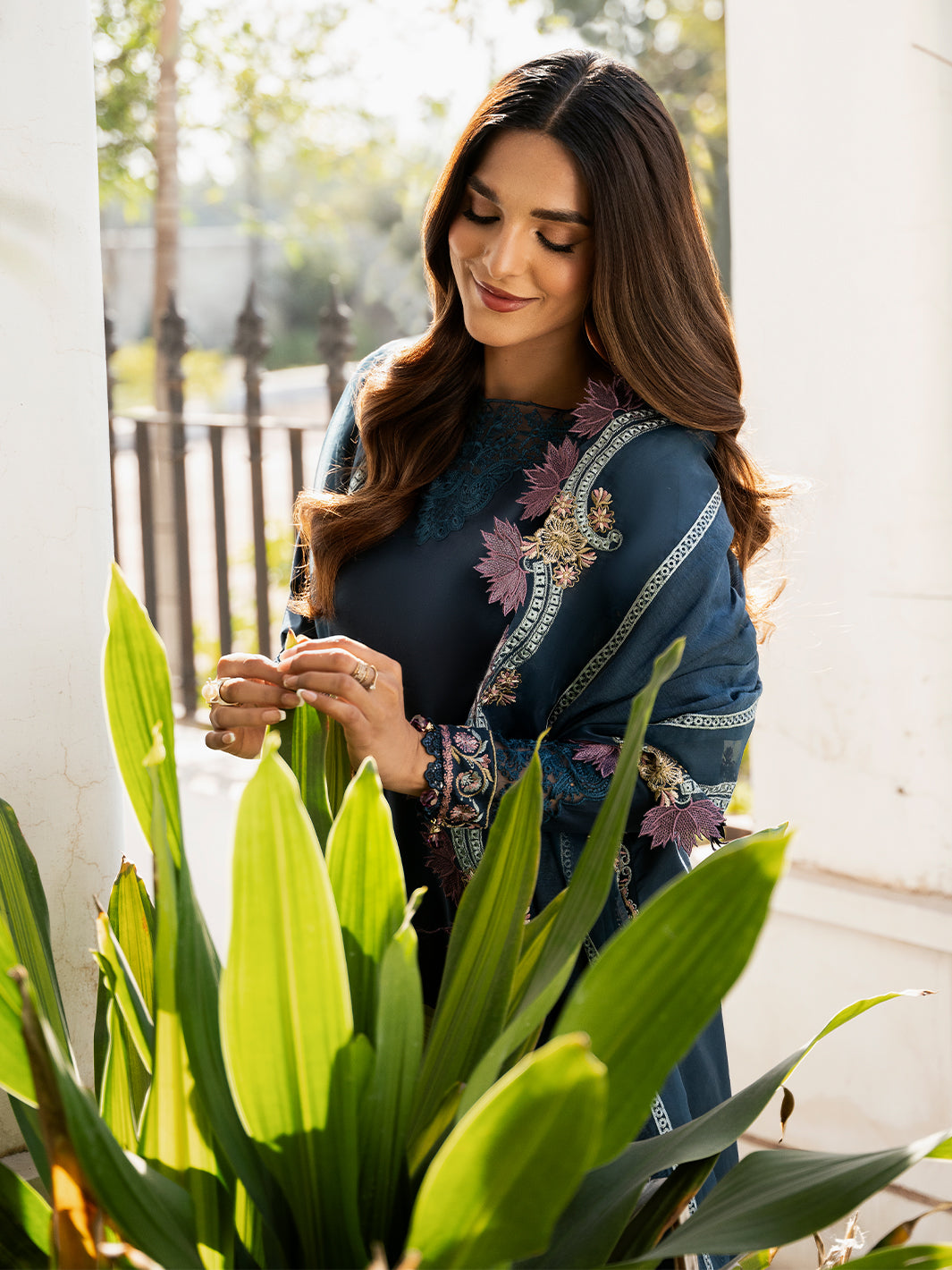 Izel | Mahveen Festive Lawn 25 | RAISA M Navy Blue Lawn