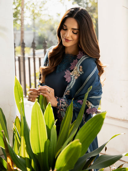 Izel | Mahveen Festive Lawn 25 | RAISA M Navy Blue Lawn
