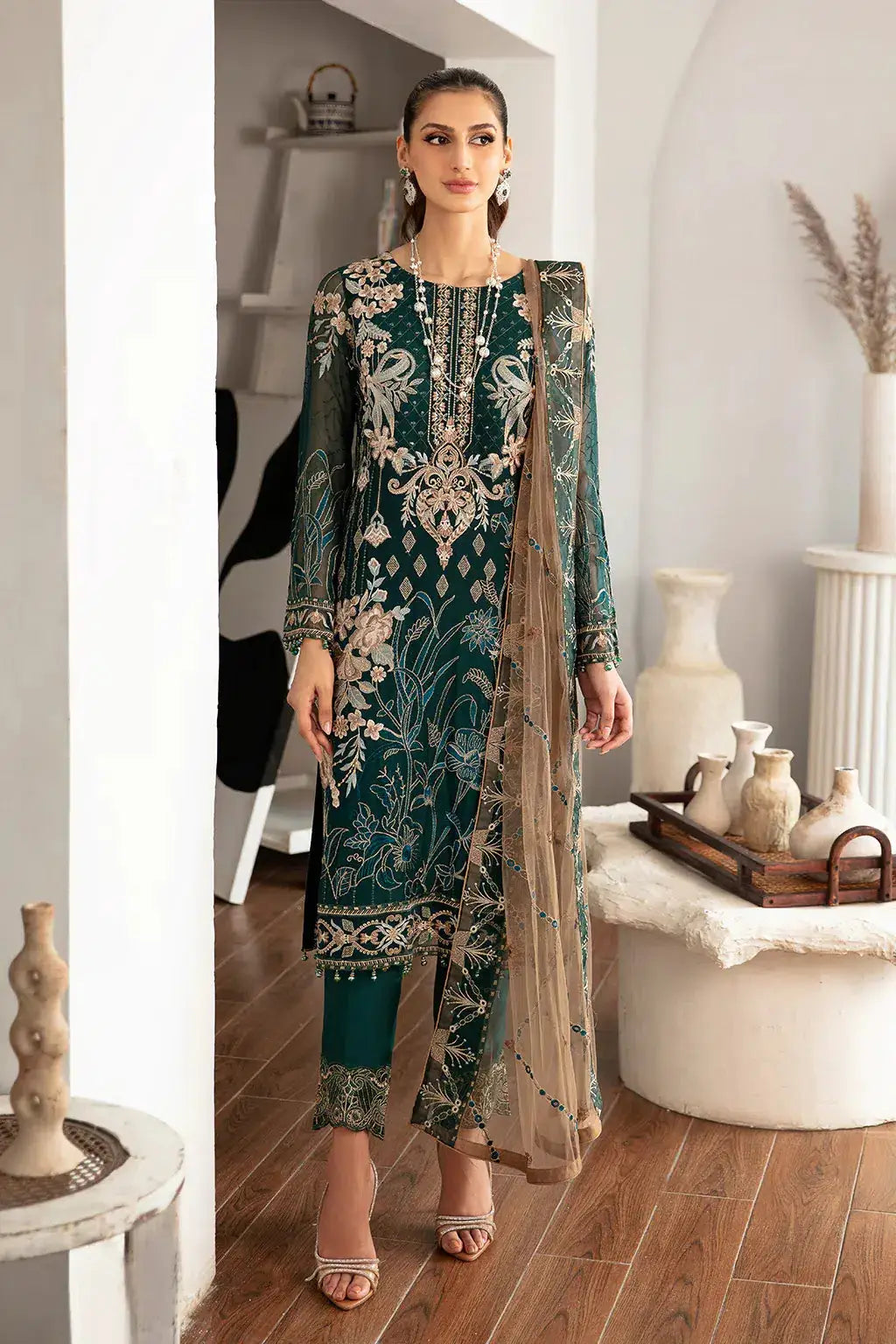 Ramsha | Rangoon Chiffon Collection | D-1101 - Pakistani Designer Dress - by Ramsha | Type: Formal - 100% Original at Saira Sultan