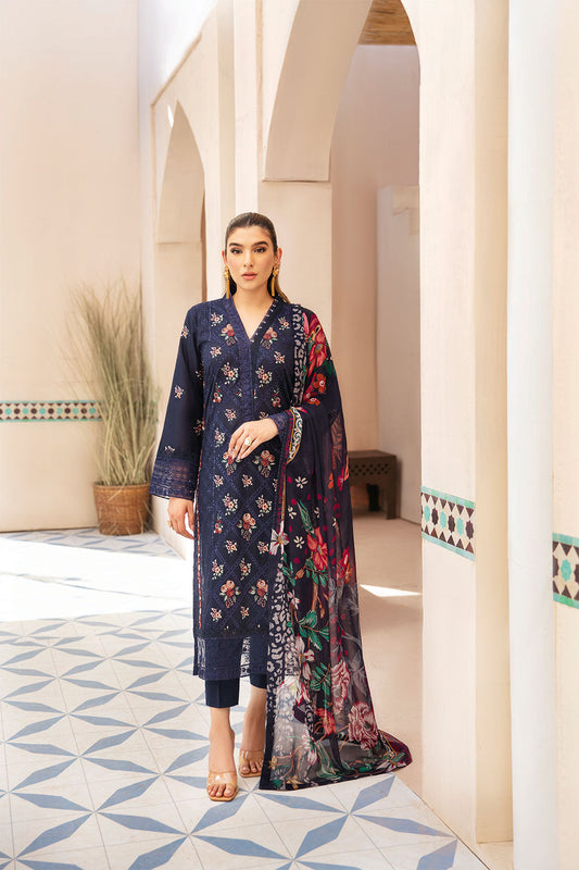 Ramsha | Andaaz Collection | Z-1007 XS Navy Blue Lawn