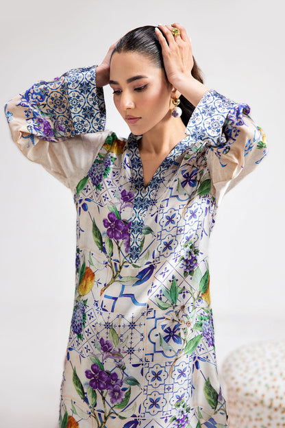 Afsanah | The Print Edit | SUMMER GLORY AP-111 L Pearl White Silk