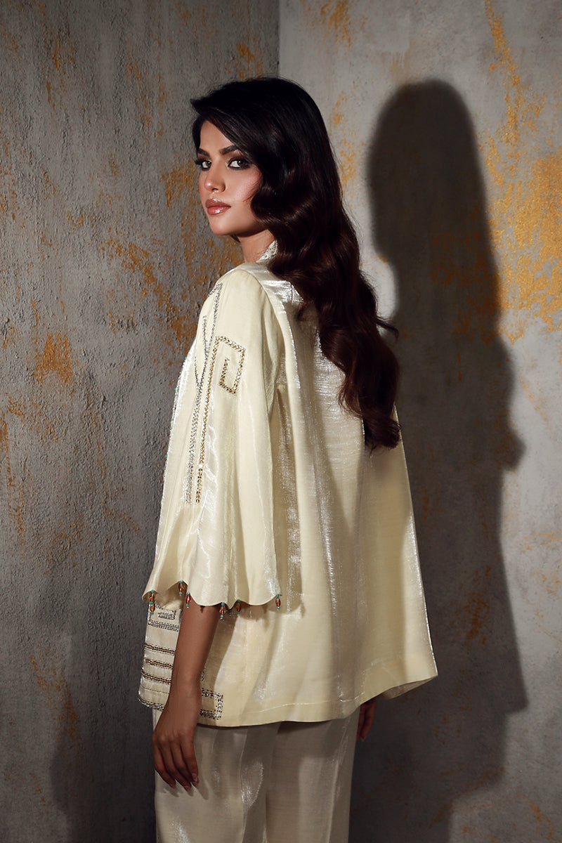 Wardha Saleem | Luxury Pret Fusion Wear | NOEL M Ivory Lava Silk