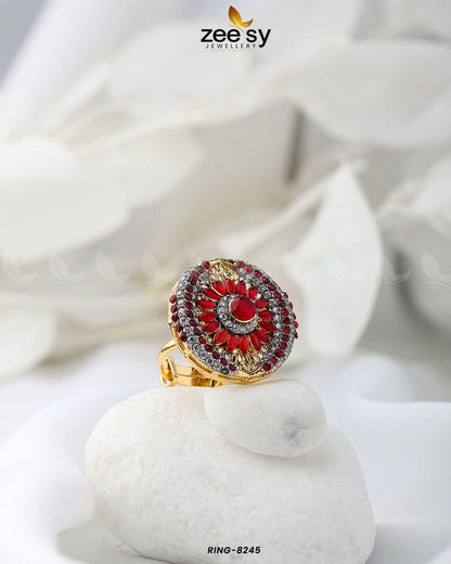 Zircon Cluster Ring-8245 Red