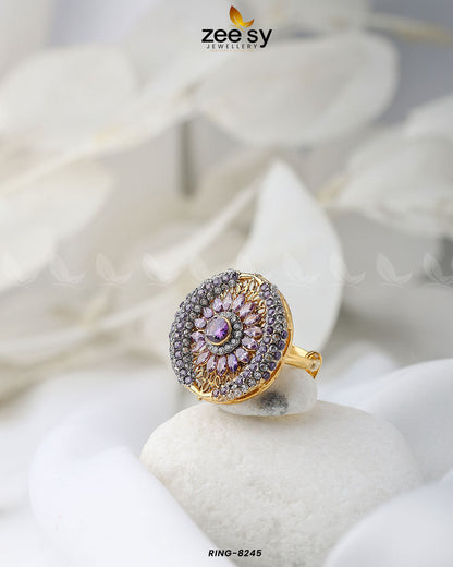 Zircon Cluster Ring-8245 Purple