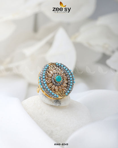 Zircon Cluster Ring-8245 Feroza