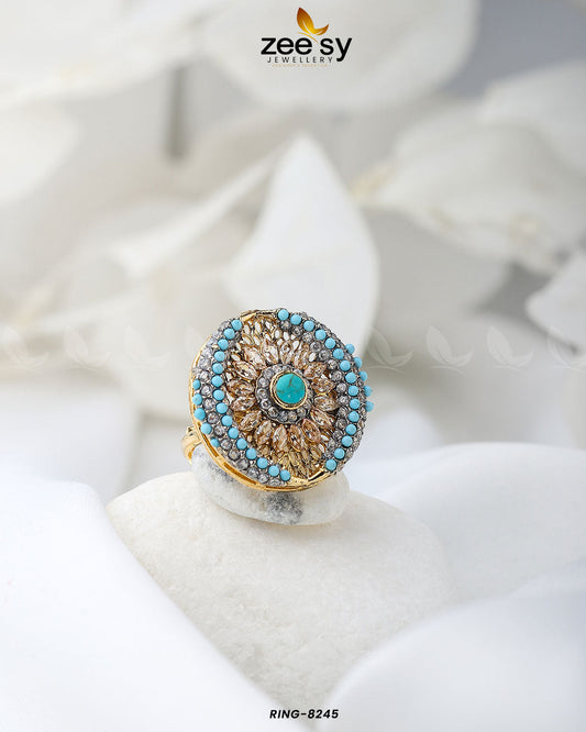 Zircon Cluster Ring-8245 Feroza