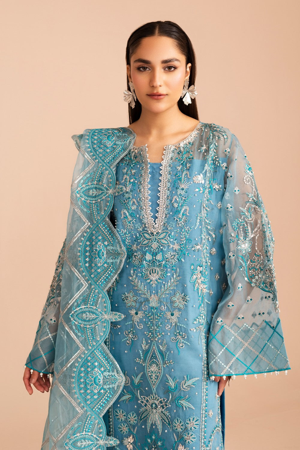 Maryum N Maria | Zircon Formals | ELAHEH - MS40082 M Light Blue Organza