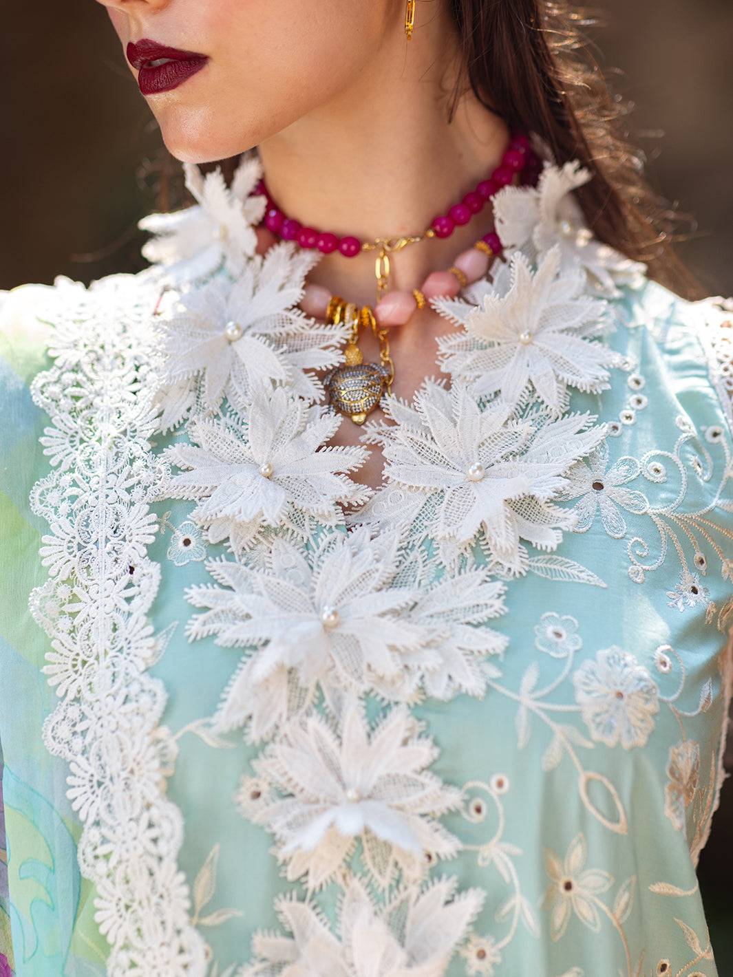 Roheenaz | Dahlia Embroidered Lawn 24 | Zinnia - Pakistani Designer Dress - by Roheenaz | Type: Luxury - 100% Original at Saira Sultan