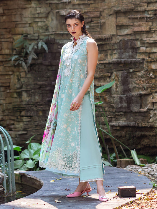 Roheenaz | Dahlia Embroidered Lawn 24 | Zinnia - Pakistani Designer Dress - by Roheenaz | Type: Luxury - 100% Original at Saira Sultan