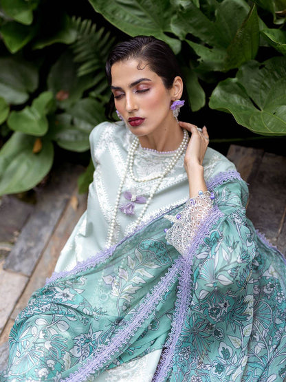 Roheenaz | Dahlia Embroidered Lawn 24 | Gardenia - Pakistani Designer Dress - by Roheenaz | Type: Luxury - 100% Original at Saira Sultan