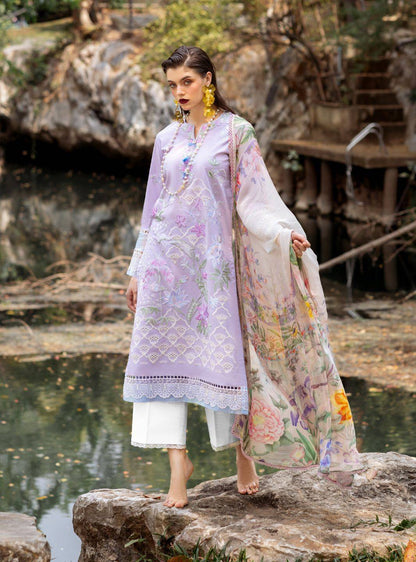 Roheenaz | Dahlia Embroidered Lawn 24 | Iris - Pakistani Designer Dress - by Roheenaz | Type: Luxury - 100% Original at Saira Sultan