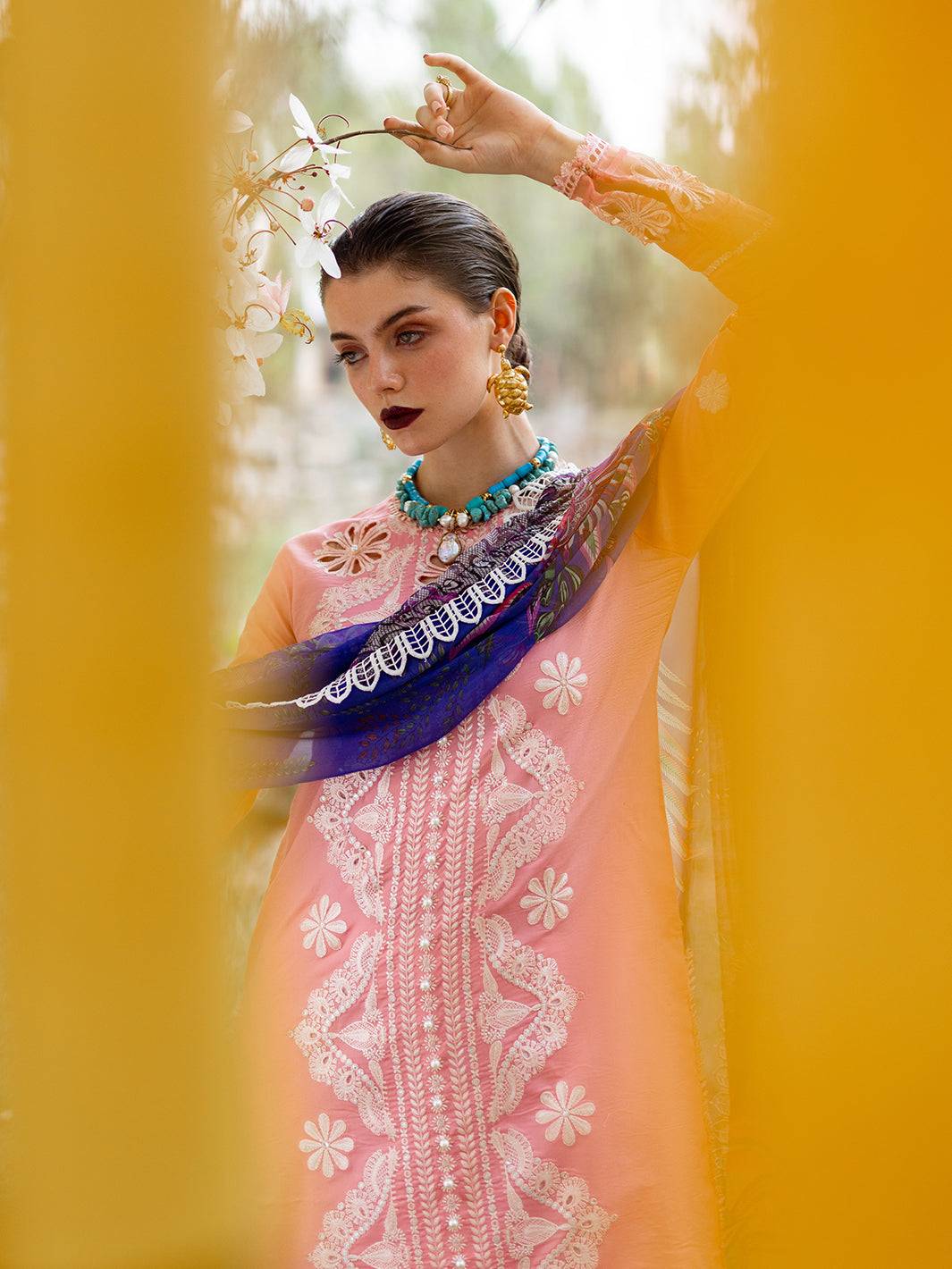 Roheenaz | Dahlia Embroidered Lawn 24 | Orchid - Pakistani Designer Dress - by Roheenaz | Type: Luxury - 100% Original at Saira Sultan