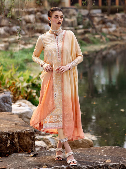 Roheenaz | Dahlia Embroidered Lawn 24 | Magnolia - Pakistani Designer Dress - by Roheenaz | Type: Luxury - 100% Original at Saira Sultan