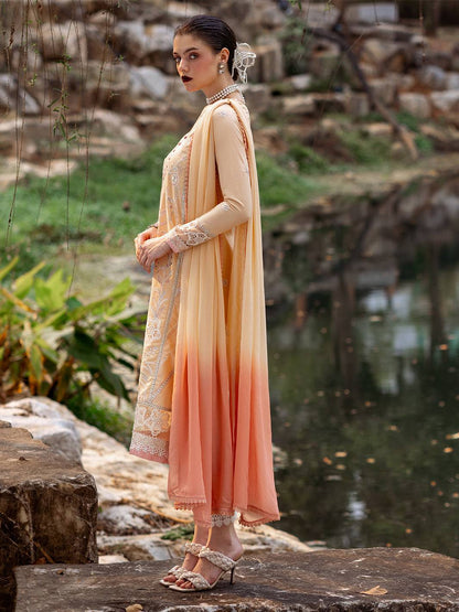 Roheenaz | Dahlia Embroidered Lawn 24 | Magnolia - Pakistani Designer Dress - by Roheenaz | Type: Luxury - 100% Original at Saira Sultan