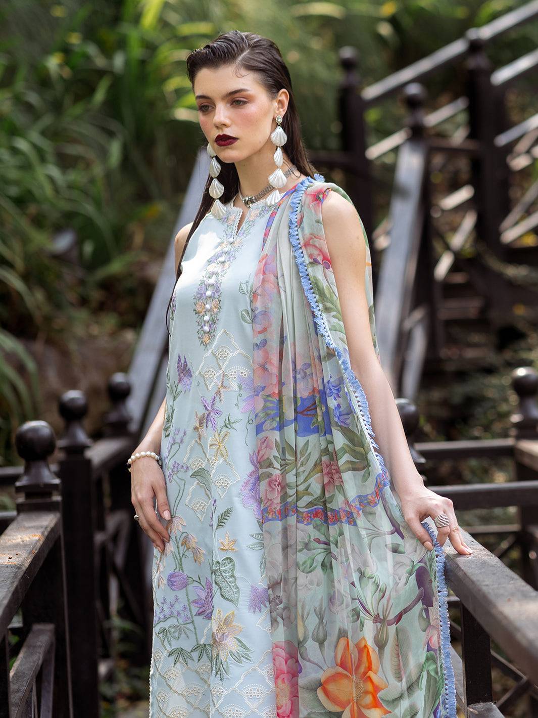 Roheenaz | Dahlia Embroidered Lawn 24 | Daisy - Pakistani Designer Dress - by Roheenaz | Type: Luxury - 100% Original at Saira Sultan