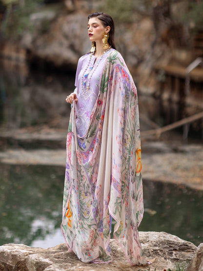 Roheenaz | Dahlia Embroidered Lawn 24 | Iris - Pakistani Designer Dress - by Roheenaz | Type: Luxury - 100% Original at Saira Sultan