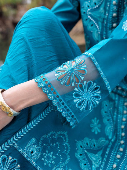 Roheenaz | Dahlia Embroidered Lawn 24 | Delphinium - Pakistani Designer Dress - by Roheenaz | Type: Luxury - 100% Original at Saira Sultan