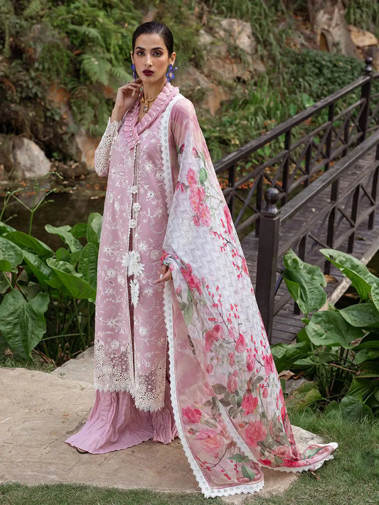 Roheenaz | Dahlia Embroidered Lawn 24 | Lily - Pakistani Designer Dress - by Roheenaz | Type: Luxury - 100% Original at Saira Sultan