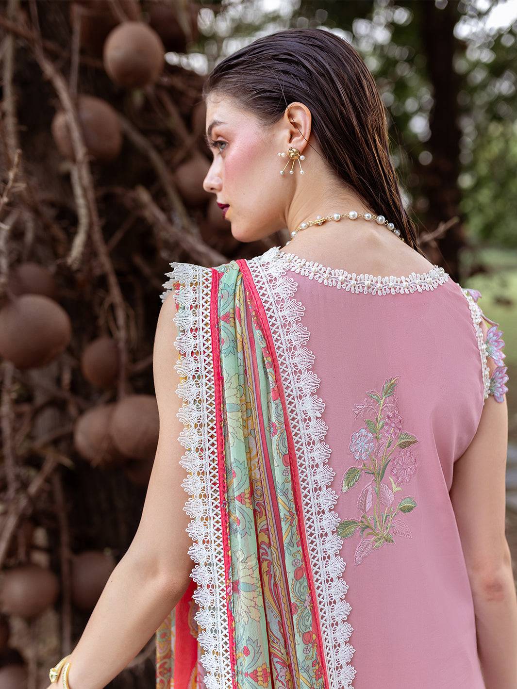 Roheenaz | Dahlia Embroidered Lawn 24 | Peony - Pakistani Designer Dress - by Roheenaz | Type: Luxury - 100% Original at Saira Sultan