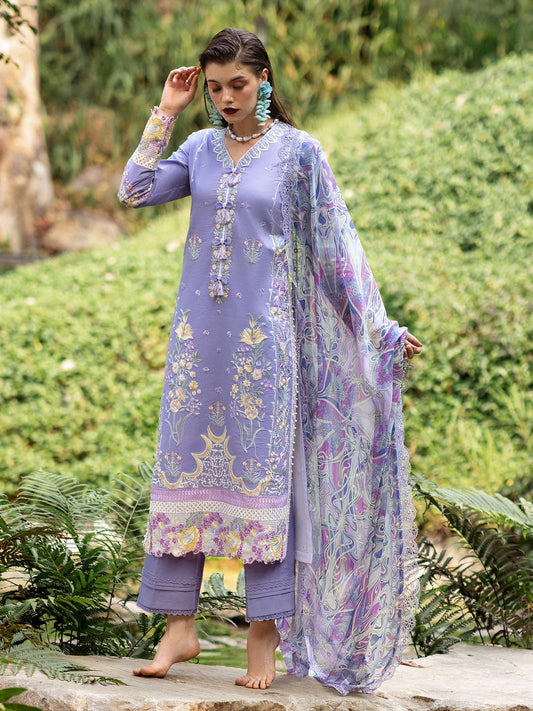 Roheenaz | Dahlia Embroidered Lawn 24 | Aster - Pakistani Designer Dress - by Roheenaz | Type: Luxury - 100% Original at Saira Sultan