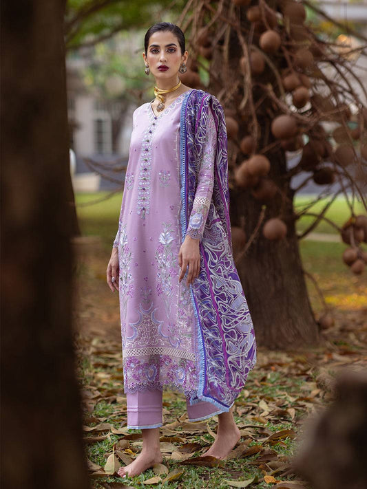 Roheenaz | Dahlia Embroidered Lawn 24 | Hyacinth - Pakistani Designer Dress - by Roheenaz | Type: Luxury - 100% Original at Saira Sultan