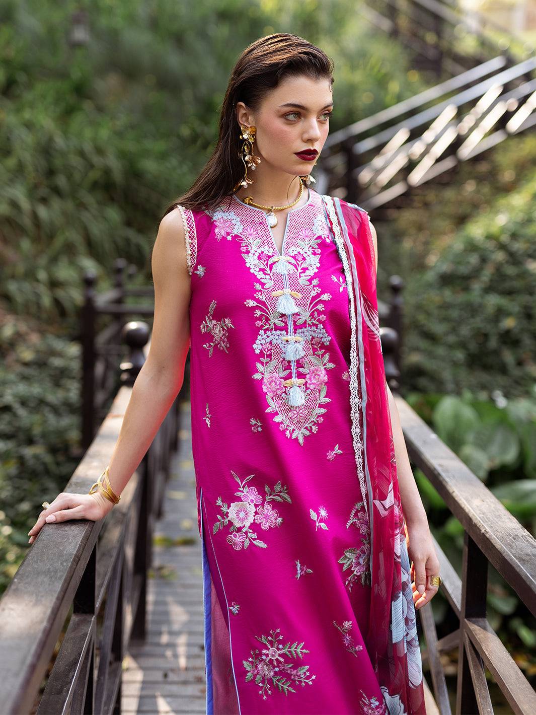 Roheenaz | Dahlia Embroidered Lawn 24 | Camellia - Pakistani Designer Dress - by Roheenaz | Type: Luxury - 100% Original at Saira Sultan
