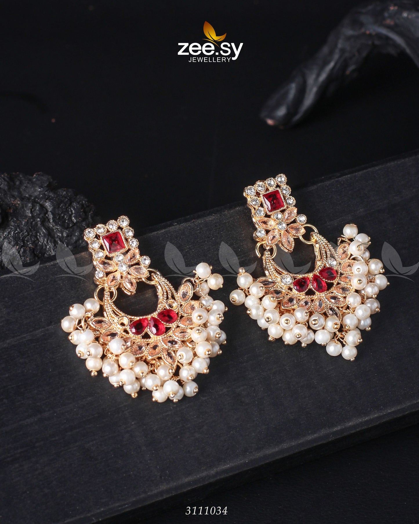 Lily Earrings Ruby