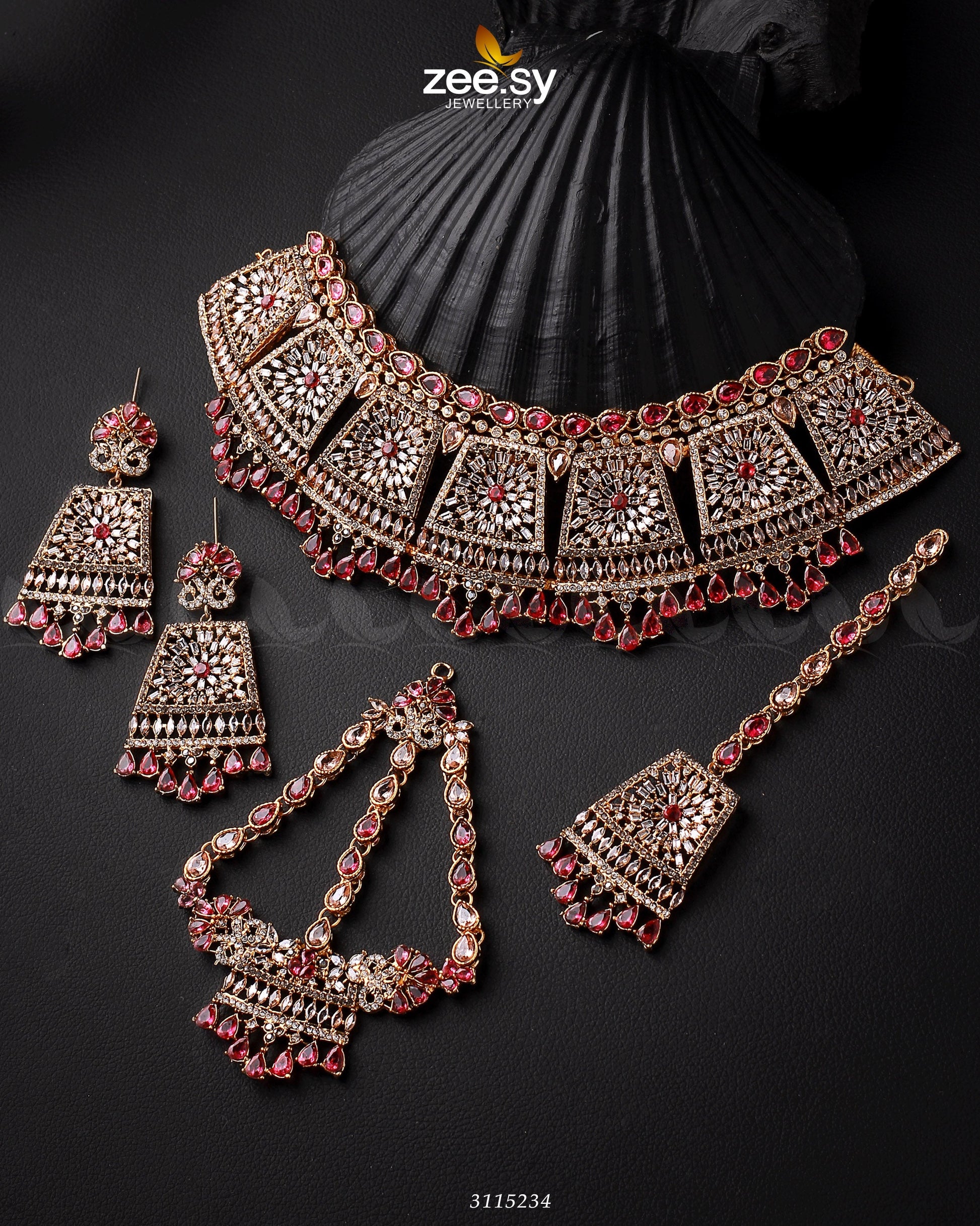 Royal Bridal Set Golden Ruby