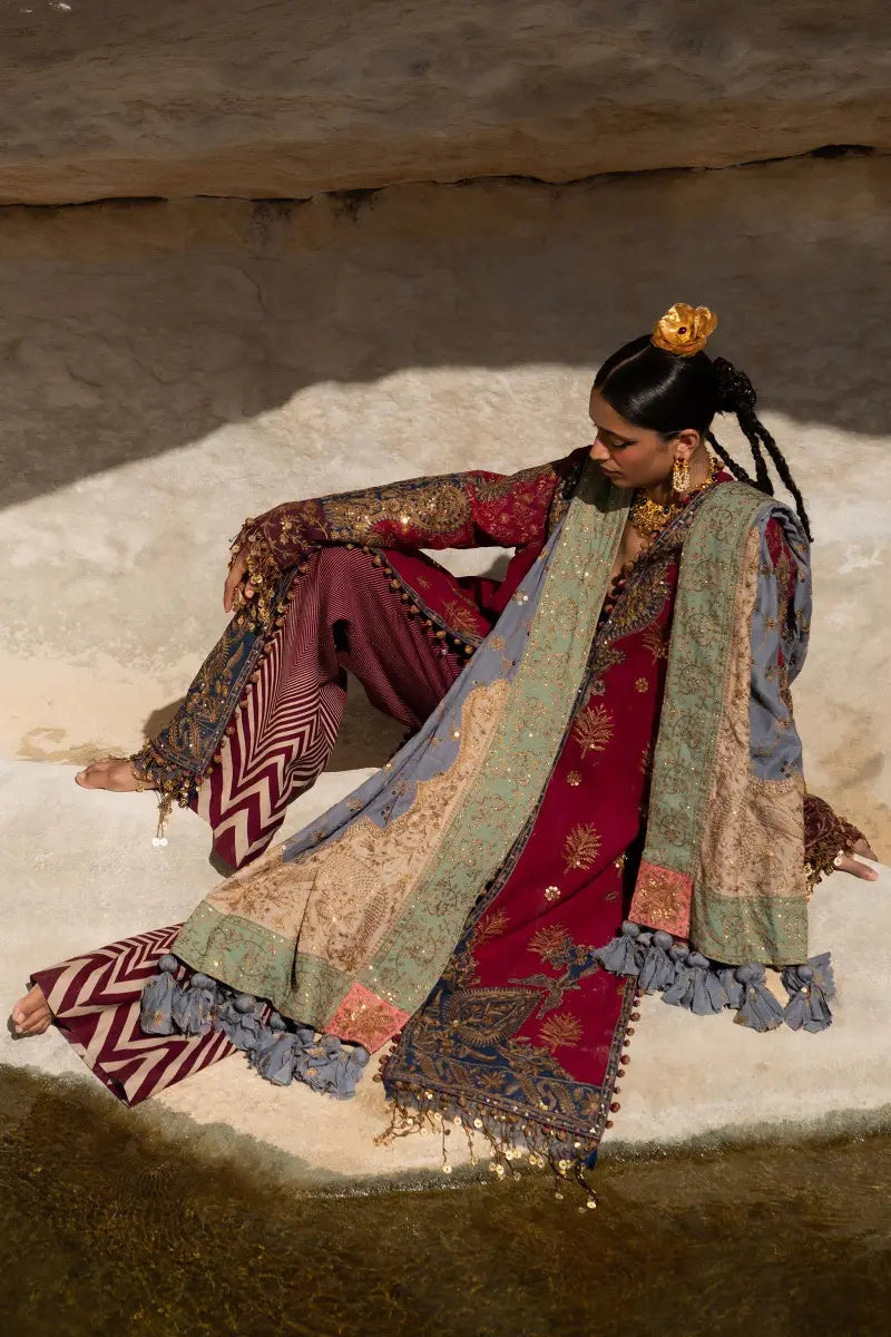 Sana Safinaz | Winter Luxury 23 | S231-003B-CP - Pakistani Designer Dress - by Sana Safinaz | Type: Luxury - 100% Original at Saira Sultan