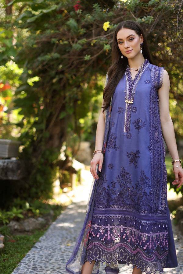 Noor by Saadia Asad | Luxury Chikankari Lawn24 | D8-A Purple - Pakistani Designer Dress - by Noor by Saadia Asad | Type: Luxury - 100% Original at Saira Sultan