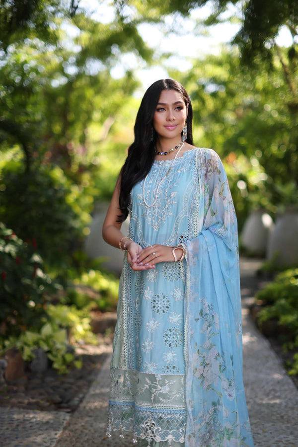 Noor by Saadia Asad | Luxury Chikankari Lawn24 | D2-A Geroze - Pakistani Designer Dress - by Noor by Saadia Asad | Type: Luxury - 100% Original at Saira Sultan