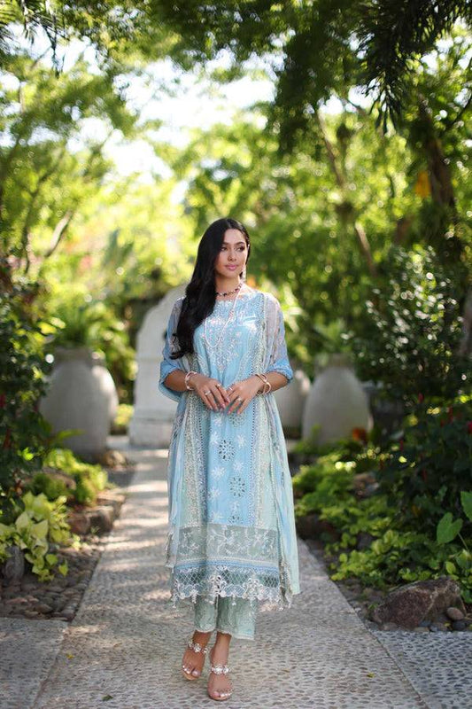 Noor by Saadia Asad | Luxury Chikankari Lawn24 | D2-A Geroze - Pakistani Designer Dress - by Noor by Saadia Asad | Type: Luxury - 100% Original at Saira Sultan