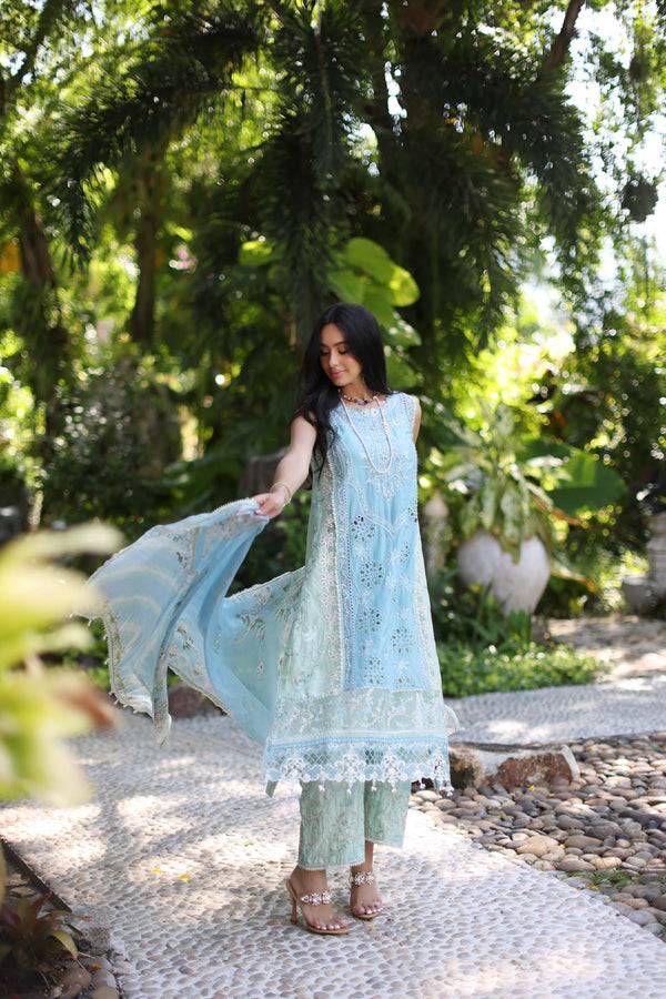 Noor by Saadia Asad | Luxury Chikankari Lawn24 | D2-A Geroze - Pakistani Designer Dress - by Noor by Saadia Asad | Type: Luxury - 100% Original at Saira Sultan