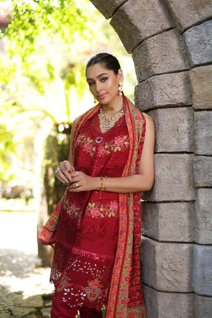 Noor by Saadia Asad | Luxury Chikankari Lawn24 | D12-A Red Chevron - Pakistani Designer Dress - by Noor by Saadia Asad | Type: Luxury - 100% Original at Saira Sultan