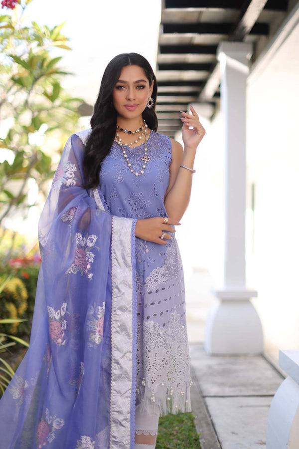 Noor by Saadia Asad | Luxury Chikankari Lawn24 | D9-B Purple - Pakistani Designer Dress - by Noor by Saadia Asad | Type: Luxury - 100% Original at Saira Sultan