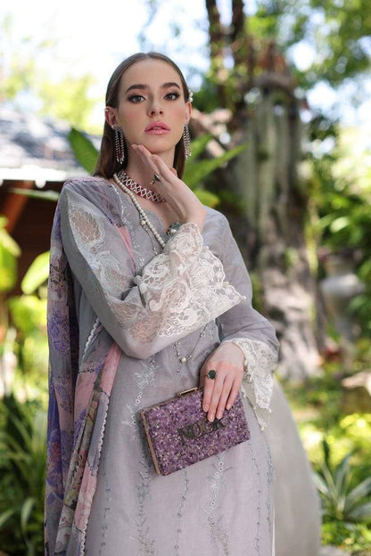 Noor by Saadia Asad | Luxury Chikankari Lawn24 | D1-B Grey Ombre - Pakistani Designer Dress - by Noor by Saadia Asad | Type: Luxury - 100% Original at Saira Sultan