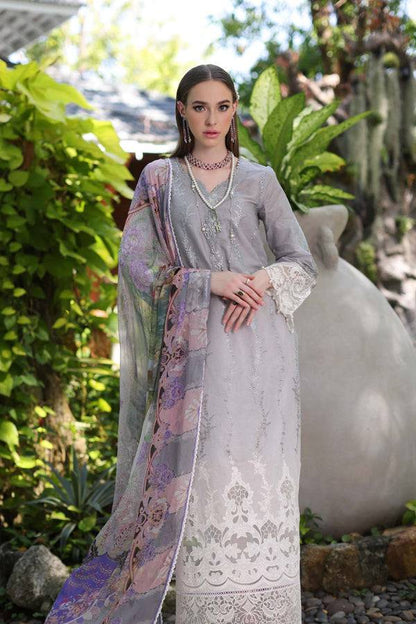 Noor by Saadia Asad | Luxury Chikankari Lawn24 | D1-B Grey Ombre - Pakistani Designer Dress - by Noor by Saadia Asad | Type: Luxury - 100% Original at Saira Sultan