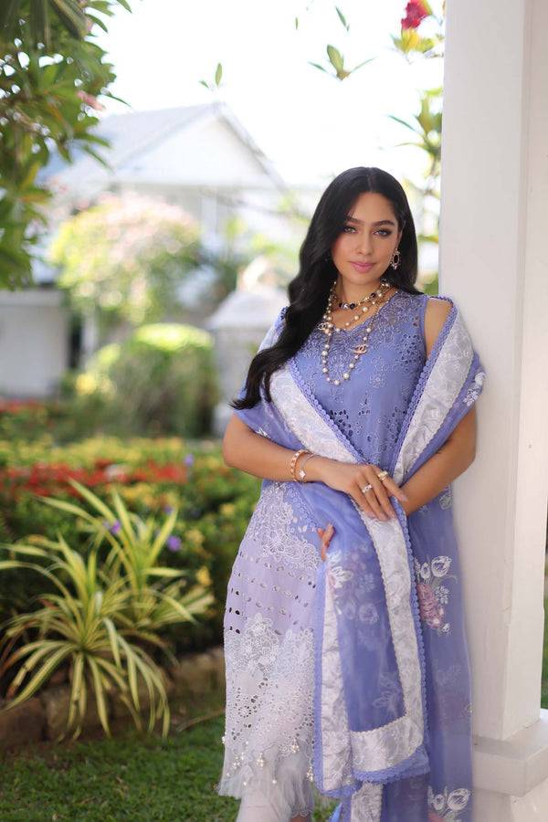 Noor by Saadia Asad | Luxury Chikankari Lawn24 | D9-B Purple - Pakistani Designer Dress - by Noor by Saadia Asad | Type: Luxury - 100% Original at Saira Sultan