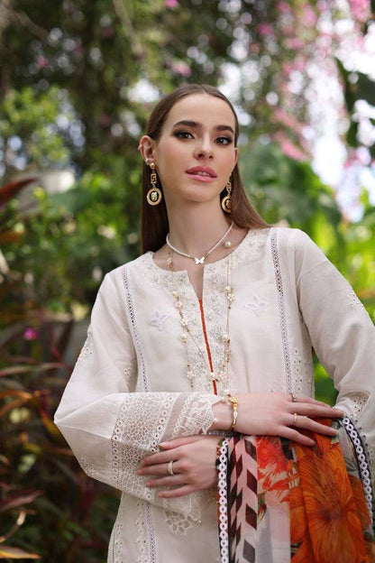 Noor by Saadia Asad | Luxury Chikankari Lawn24 | D6-B White Laser - Pakistani Designer Dress - by Noor by Saadia Asad | Type: Luxury - 100% Original at Saira Sultan