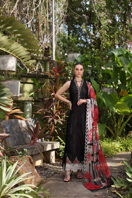 Noor by Saadia Asad | Luxury Chikankari Lawn24 | D6-A Black Laser - Pakistani Designer Dress - by Noor by Saadia Asad | Type: Luxury - 100% Original at Saira Sultan