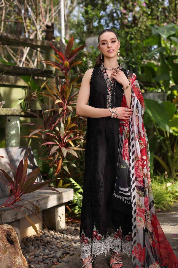 Noor by Saadia Asad | Luxury Chikankari Lawn24 | D6-A Black Laser - Pakistani Designer Dress - by Noor by Saadia Asad | Type: Luxury - 100% Original at Saira Sultan