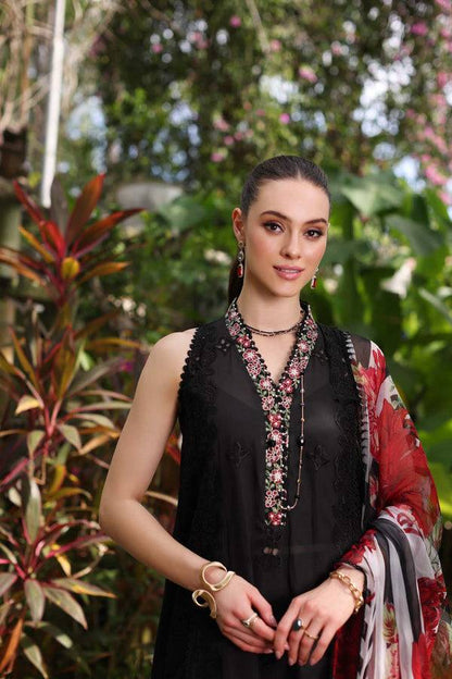 Noor by Saadia Asad | Luxury Chikankari Lawn24 | D6-A Black Laser - Pakistani Designer Dress - by Noor by Saadia Asad | Type: Luxury - 100% Original at Saira Sultan