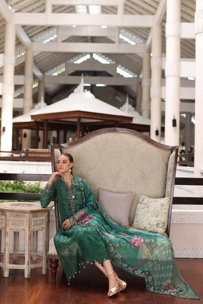 Noor by Saadia Asad | Luxury Chikankari Lawn24 | D4-A Green Laser - Pakistani Designer Dress - by Noor by Saadia Asad | Type: Luxury - 100% Original at Saira Sultan