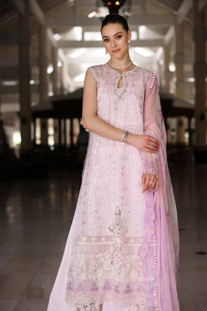 Noor by Saadia Asad | Luxury Chikankari Lawn24 | D11-A Pink Schifli - Pakistani Designer Dress - by Noor by Saadia Asad | Type: Luxury - 100% Original at Saira Sultan