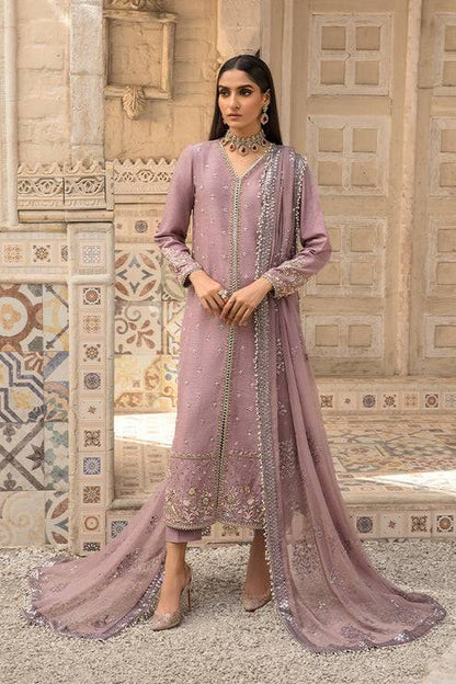Saffron | Persia Wedding Collection | Plum Velvet - Pakistani Designer Dress - by Saffron | Type: Formal - 100% Original at Saira Sultan
