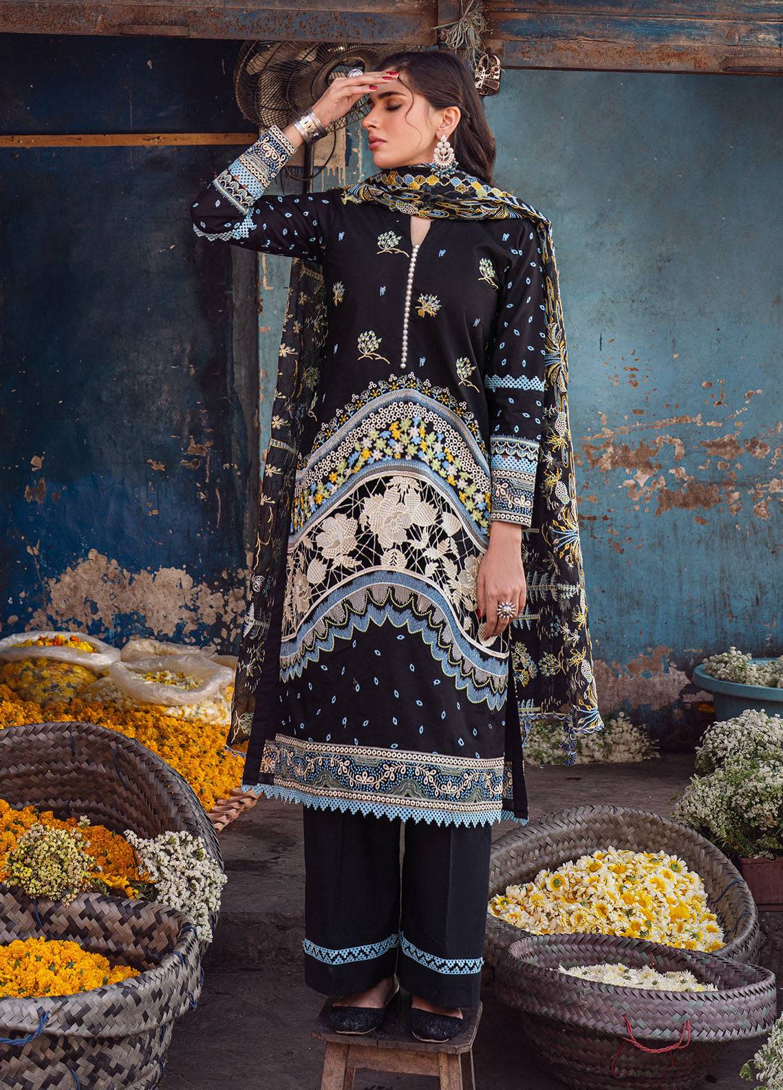 Sahane | Sahakari Chikankari Lawn Edit 24 | Kashish - Pakistani Designer Dress - by Sahane | Type: Luxury - 100% Original at Saira Sultan