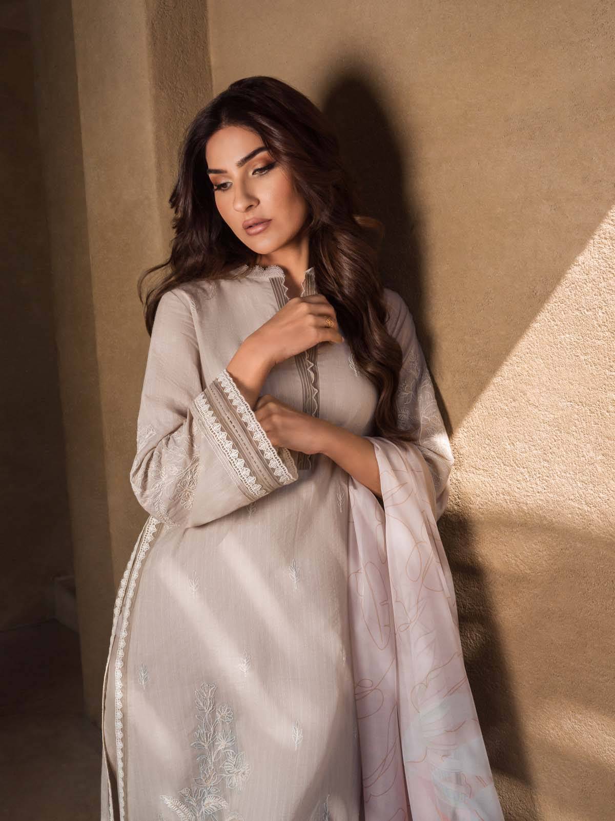 Sahar | Mirage Spring Luxury 24 | Textured Lawn 3 Piece (Embroidered) - Pakistani Designer Dress - by Sahar | Type: Luxury - 100% Original at Saira Sultan