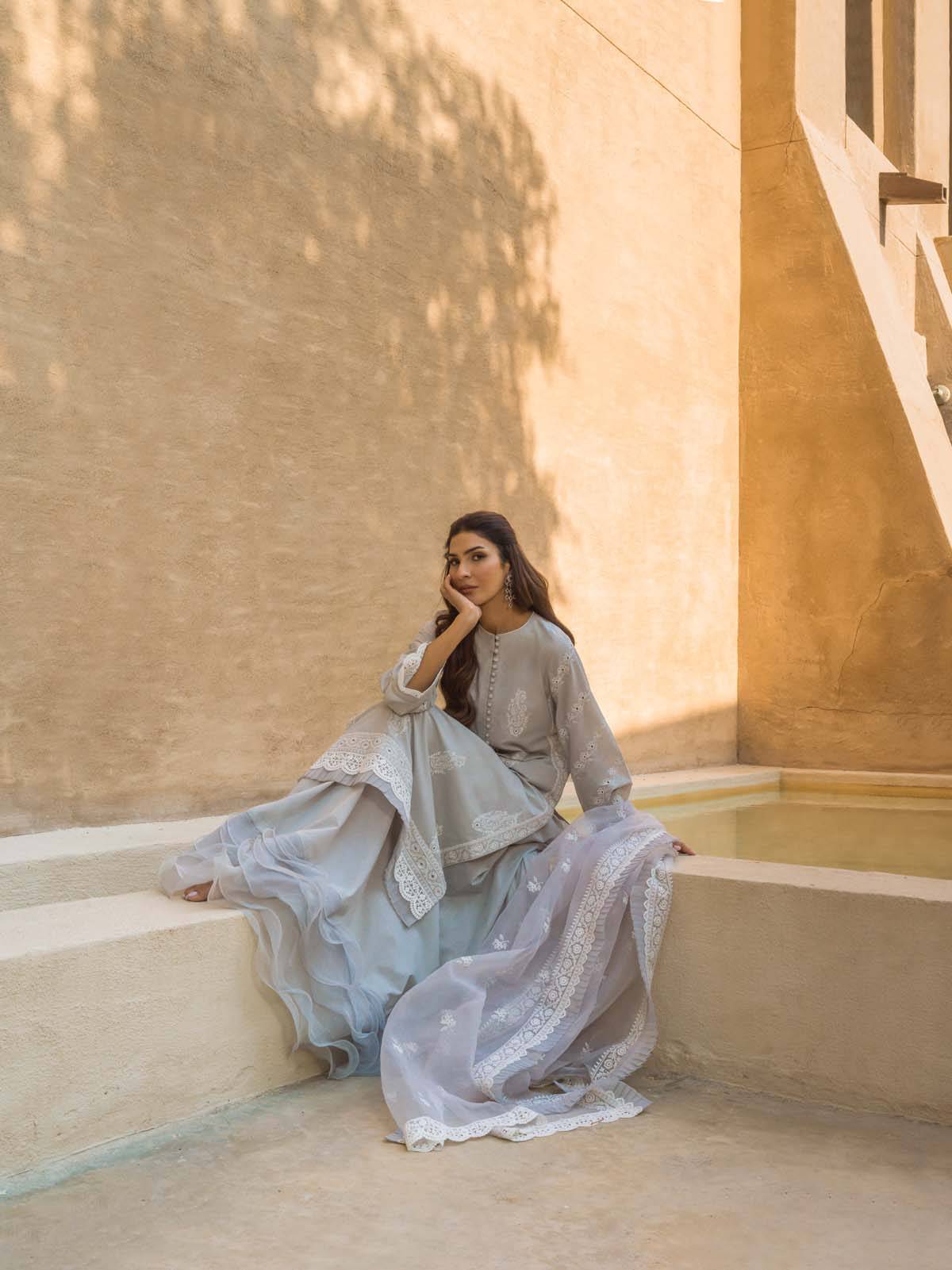 Sahar | Mirage Spring Luxury 24 | Chikankari 3 Piece - Pakistani Designer Dress - by Sahar | Type: Luxury - 100% Original at Saira Sultan